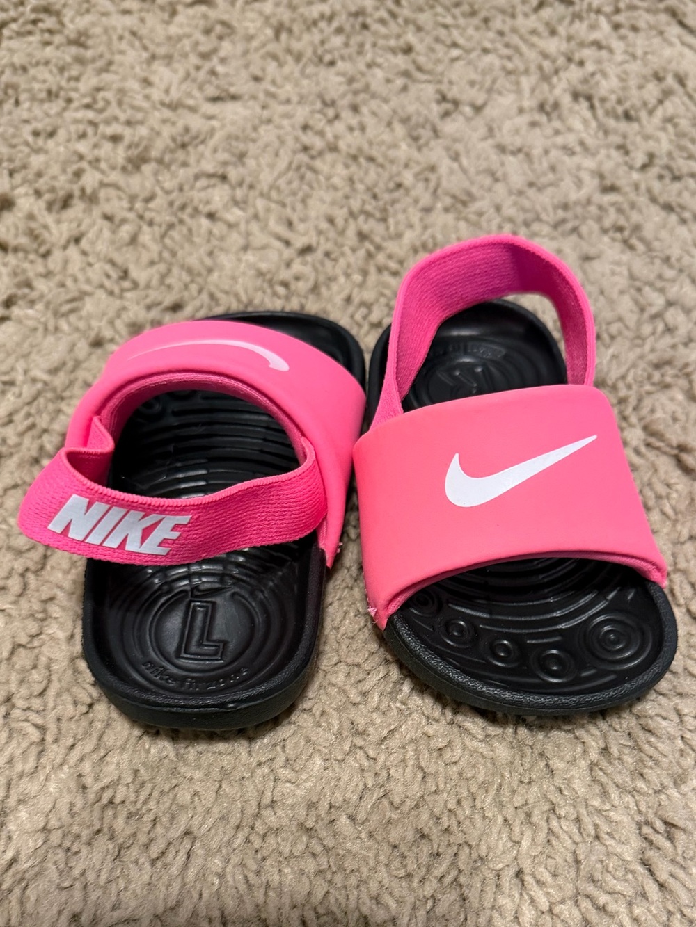 Nike Baby Hot Pink and Black Slide Sandals